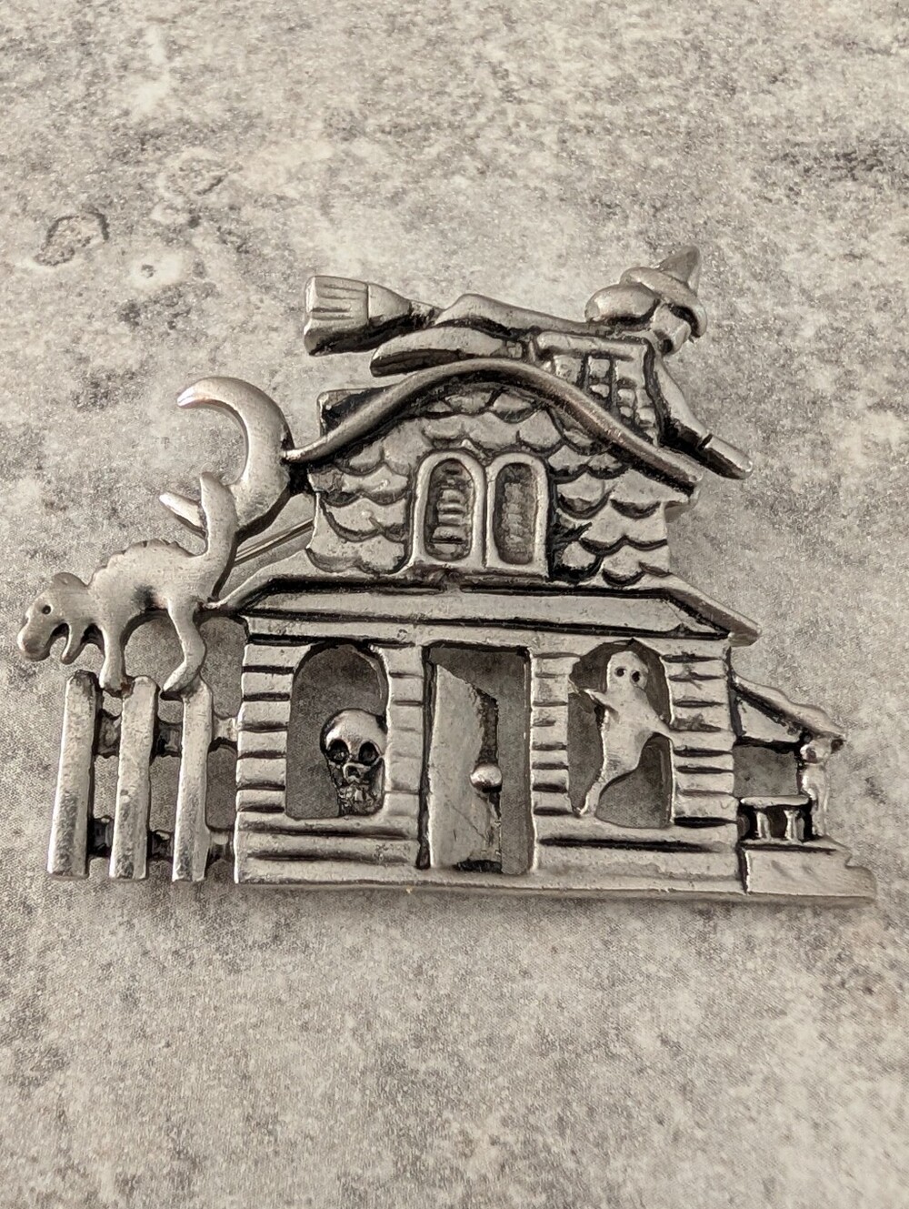 Vintage AAI Haunted House Halloween Brooch